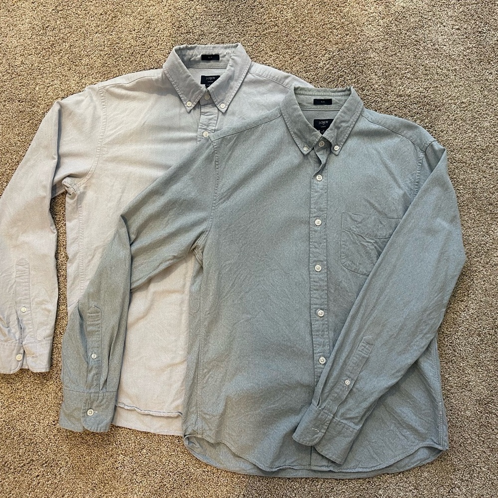 J. Crew Casual Button-Down Shirts Bundle - Denim Blue and Light Blue